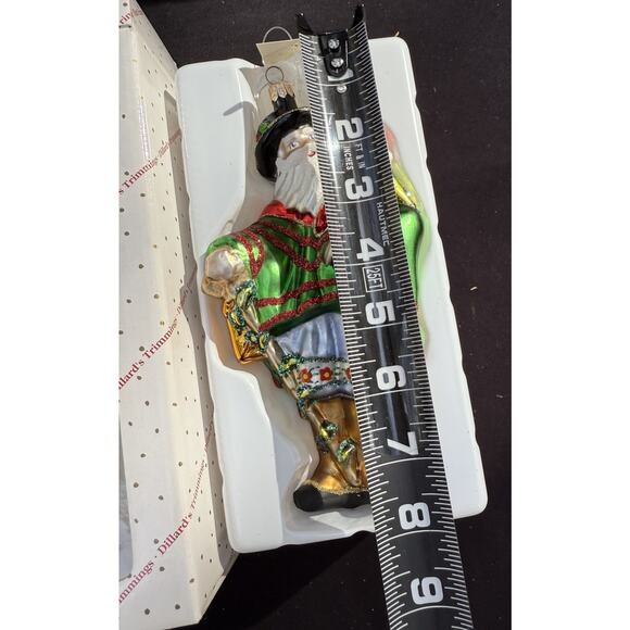 Large 7" Hand Blown Glass Santa Ornament Trimsetter By Dillards Made in Poland - Picture 5 of 11